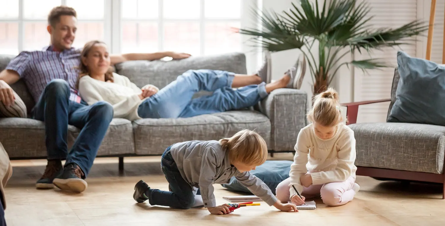 Family relaxing at home